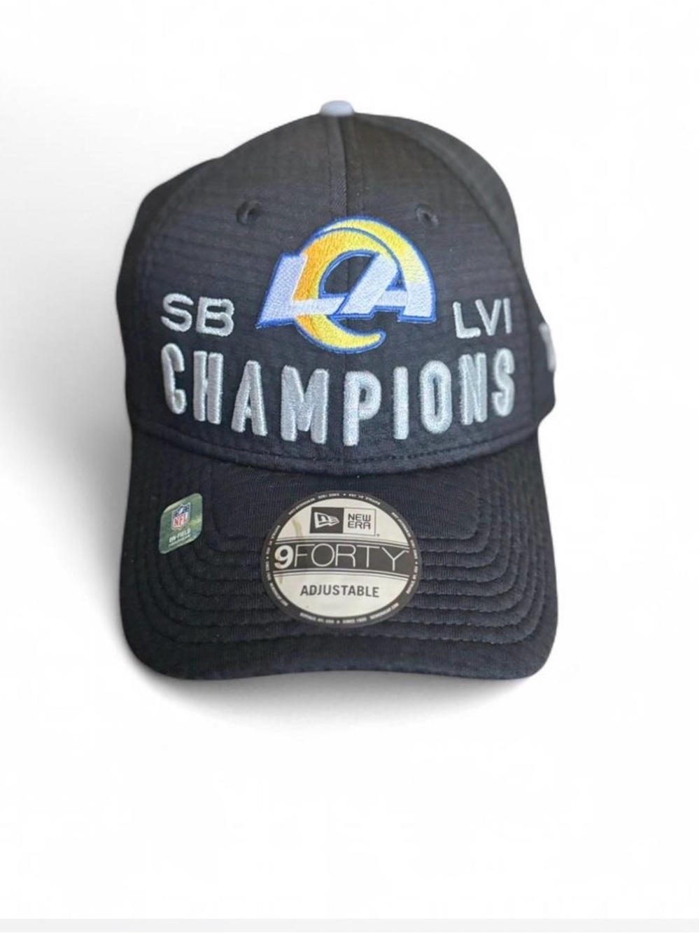 New Era LA Los Angeles Rams Super Bowl LVI Champions 9FORTY Hat Cap Black Snap